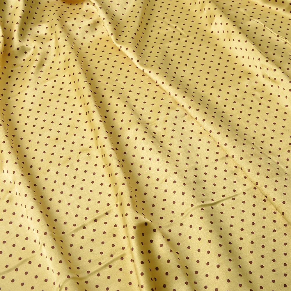 Ткань платевая атлас Горохи мелкие Крем (13389)