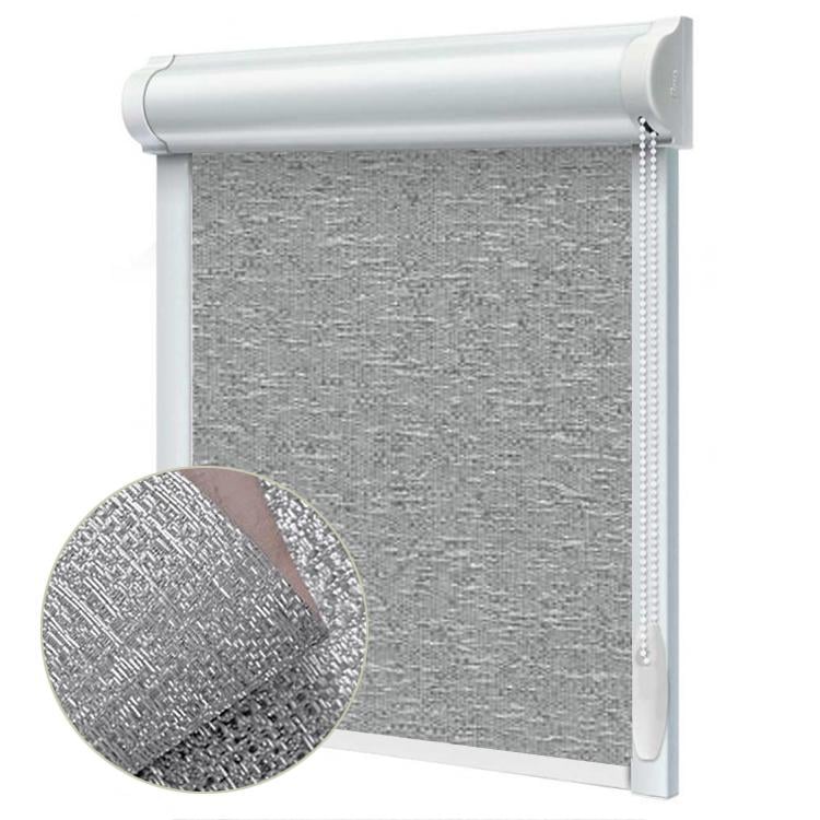 Рулонная штора термо blackout Wenster Daub BO 04 92,5х185 см закрытого типа П-образная Серый (АБ1515120179)