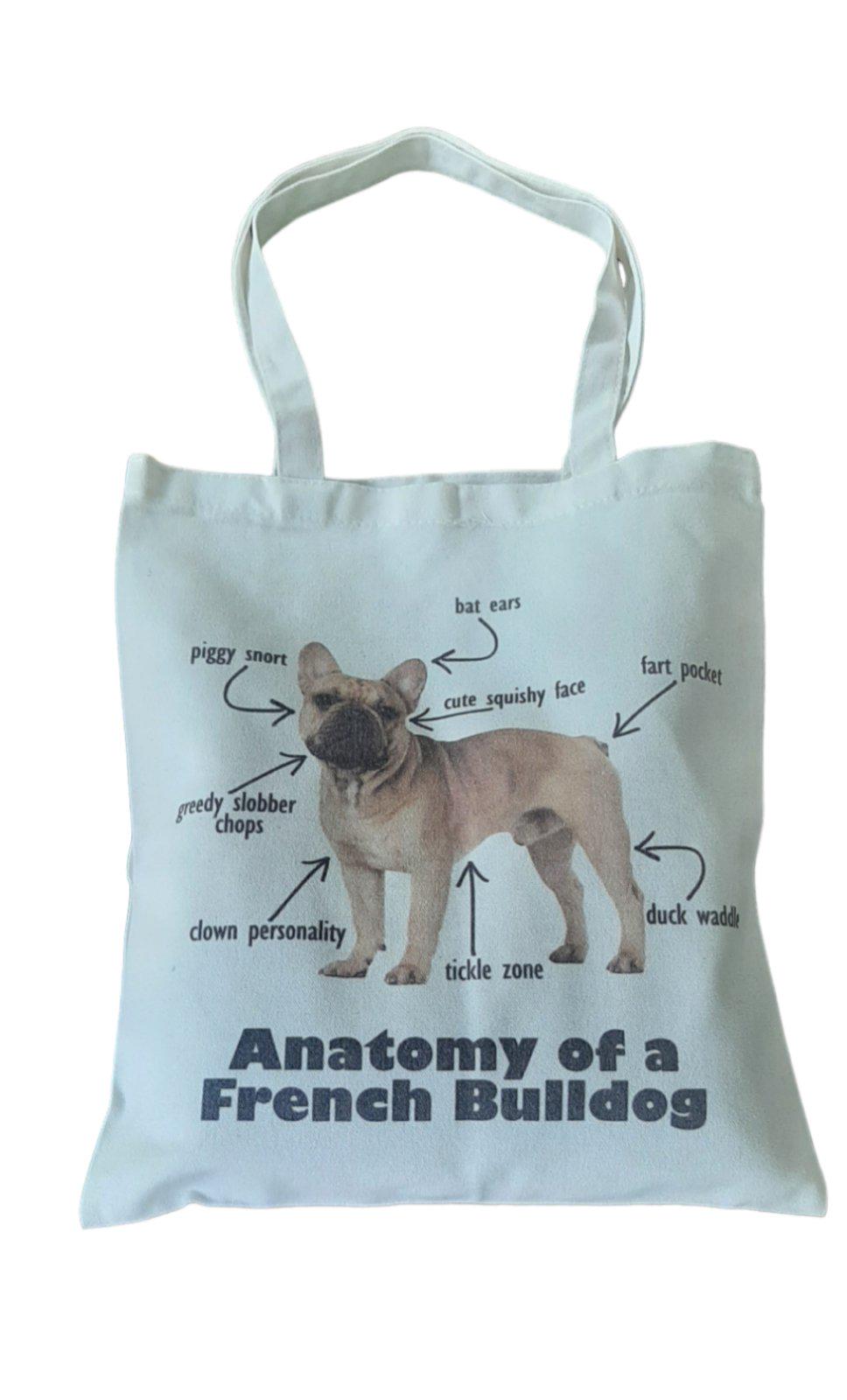 Эко-сумка шопер с французским бульдогом Бежевый (000621)