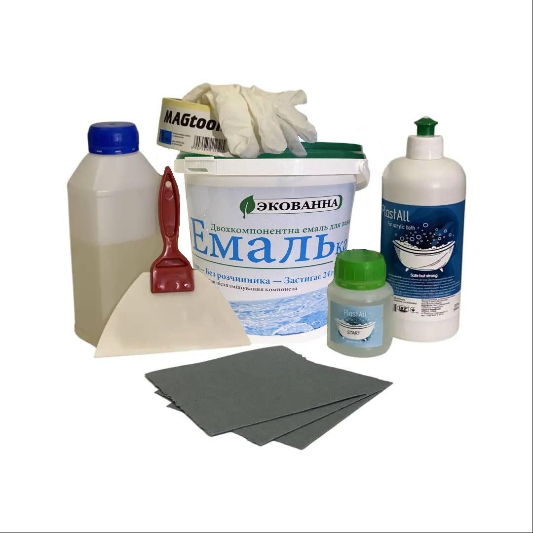 Эмаль для ванн реставрации ЭкоЭмалька 1000 г Белый глянец (15175683)