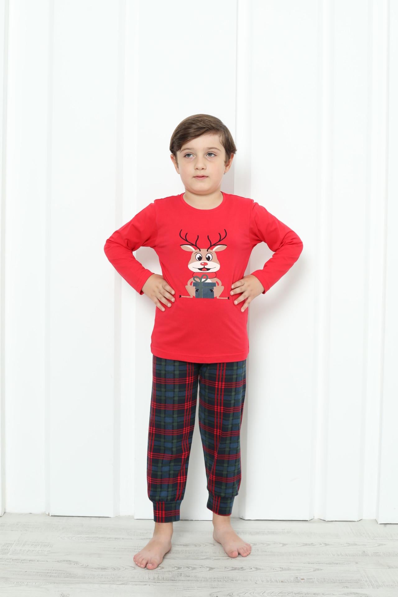 Пижама для мальчика новогодняя Nicoletta Family look Merry Christmas 89183k 128-134 см Красный