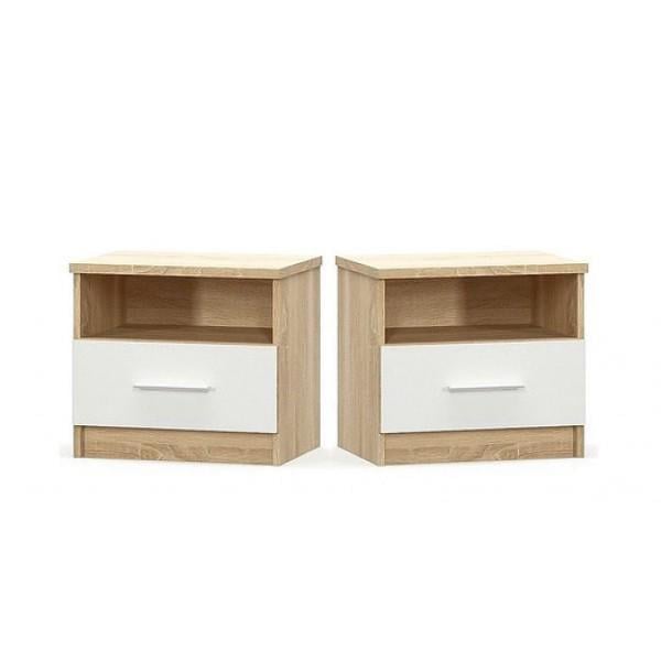 Тумба прикроватная Мебель-сервис Markos 2 шт. 510x372x456 мм Дуб самоа/Белый (27363082) Тумба прикроватная Мебель-сервис Markos 2 шт. 510x372x456 мм Дуб самоа/Белый (27363082)