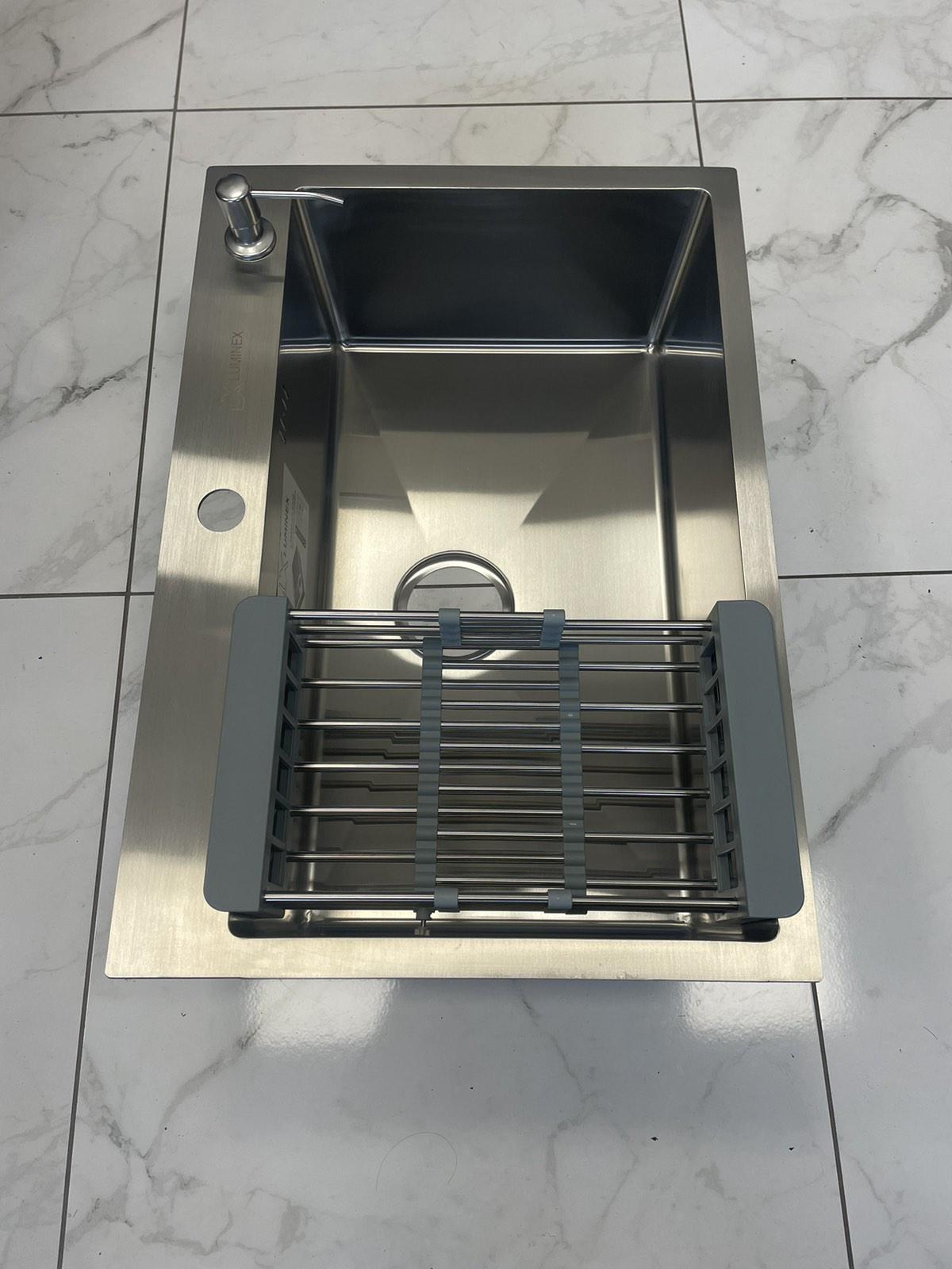 Мойка кухонная Luminex 6045 4в1 со смесителем для кухни 3,0/1,0 мм - фото 6 Мойка кухонная Luminex 6045 4в1 со смесителем для кухни 3,0/1,0 мм - фото 6