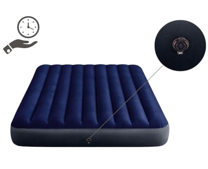 Матрас надувной велюр Intex 68765 с подушками и насосом клапан 152х203х25 см (26920448) - фото 6 Матрас надувной велюр Intex 68765 с подушками и насосом клапан 152х203х25 см (26920448) - фото 6