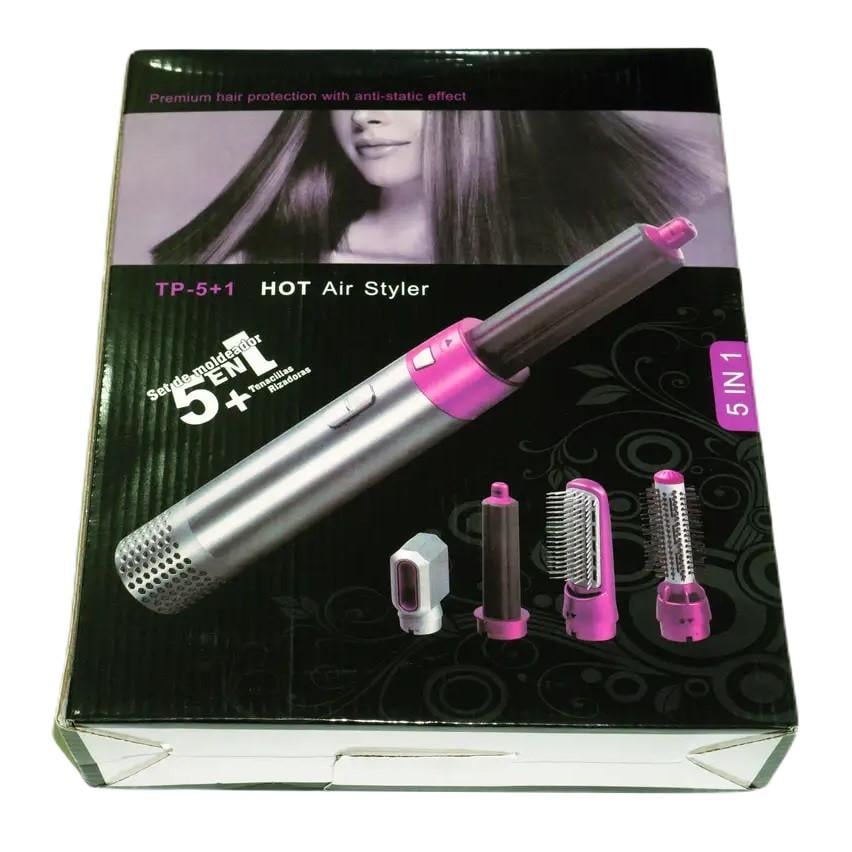 Мультистайлер для волосся Rias Hot Air Styler 5в1 з феном 1000 W Grey/Pink (3_02764) - фото 6