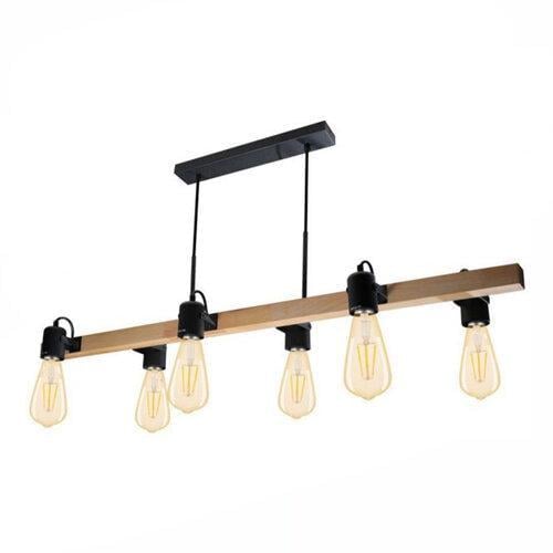 Спот підвісний люстра ETRON 1-EDR-8208 WoodLine Spot Е27 6x40 Вт Натуральний/Чорний (79042)