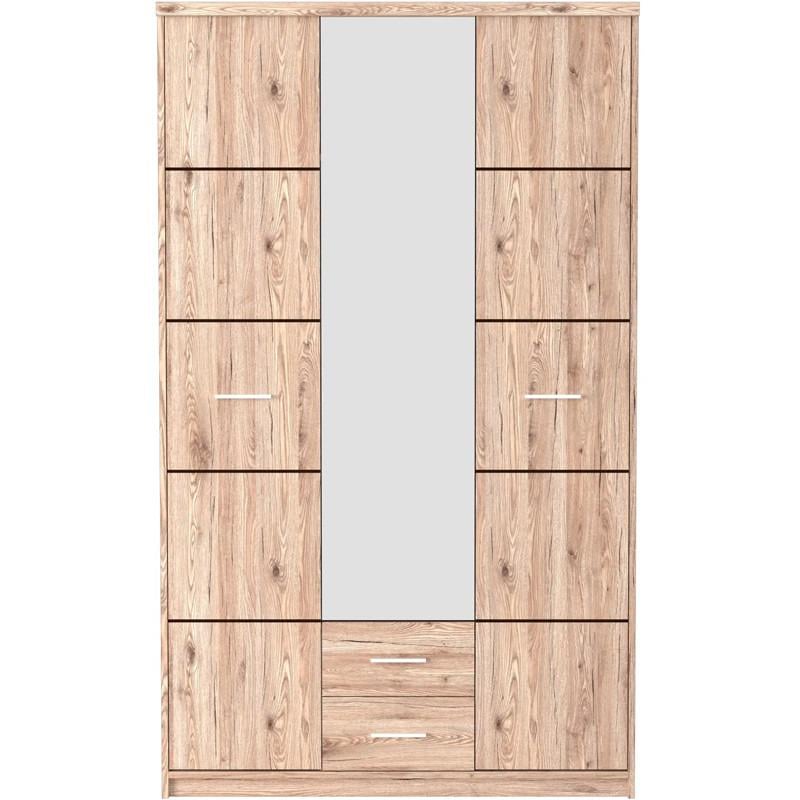 Шкаф для спальни распашной Гербор SZF3D2S Шанталь с зеркалом 1190х540х1990 мм Дуб сан-ремо светлый (48762) Шкаф для спальни распашной Гербор SZF3D2S Шанталь с зеркалом 1190х540х1990 мм Дуб сан-ремо светлый (48762)