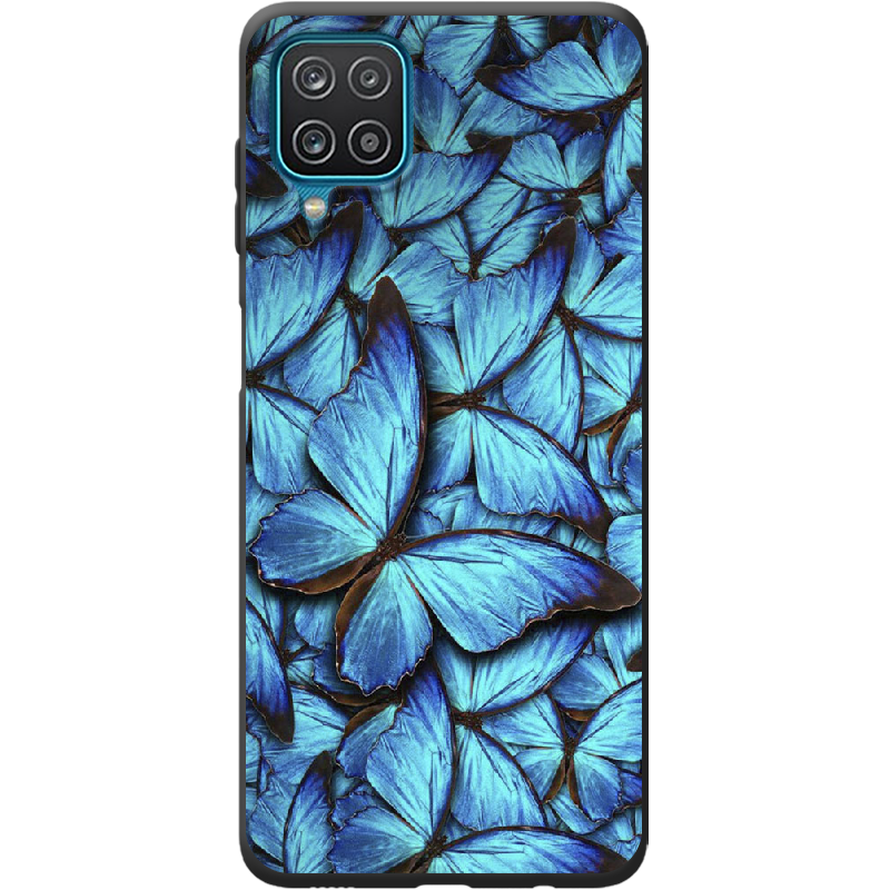 Чехол Boxface Samsung A225 Galaxy A22 лазурные бабочки Черный силикон (42748-up1550-42994)