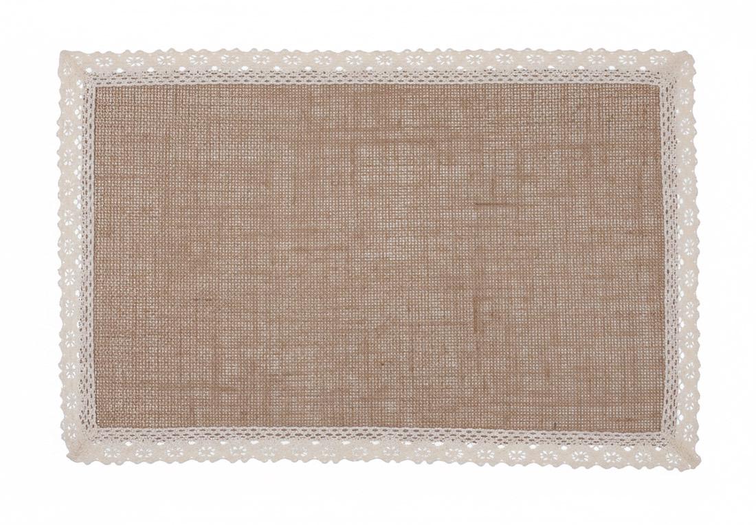 Набор сервировочных салфеток 3 шт. льняная с кружевом 30x45 см (445-197)