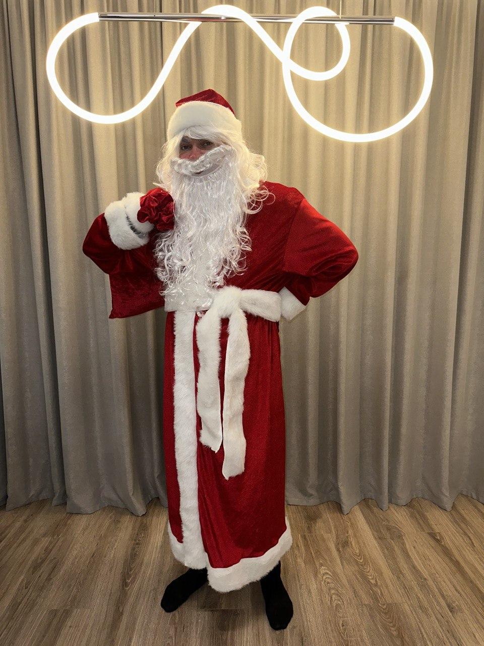 Костюм Санта-Клауса велюровый без подкладки (дед01)