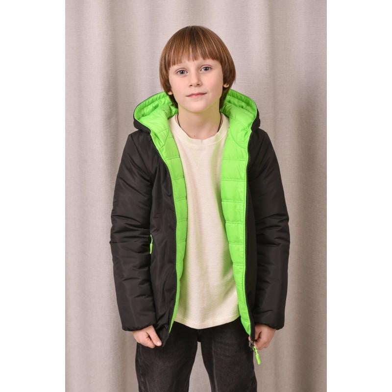 Куртка осенняя для мальчика двухсторонняя 128 см Черный с салатовым (2733511141) Куртка осенняя для мальчика двухсторонняя 128 см Черный с салатовым (2733511141)