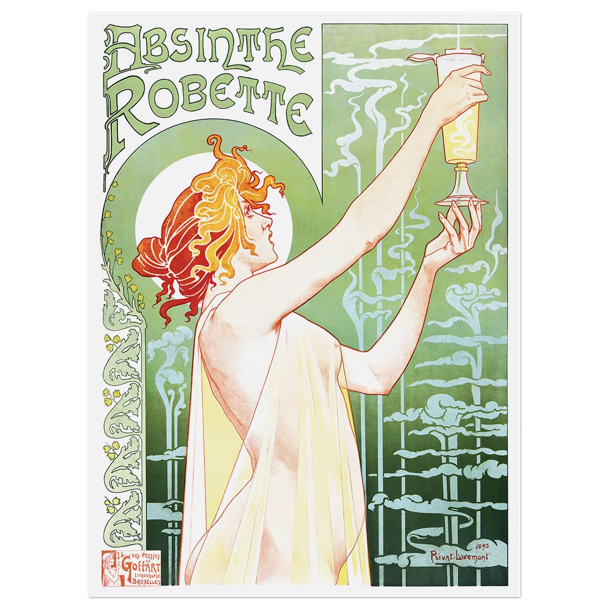 Плакат винтажный Absinthe Robette 1895 62x84 см (0022)