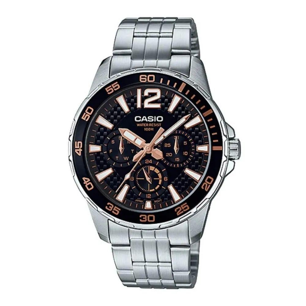Наручные часы мужские Casio MTD-330D-1A3VDF d 42 мм Серебряный (2457974322)