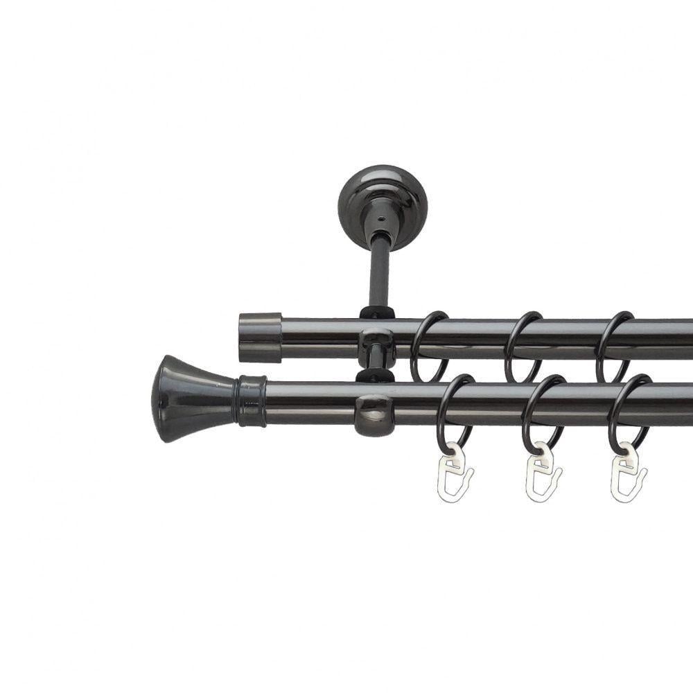 Карниз Orvit Люксор двухрядный гладкий 19/19 мм 300 см Оникс (00-00014948)