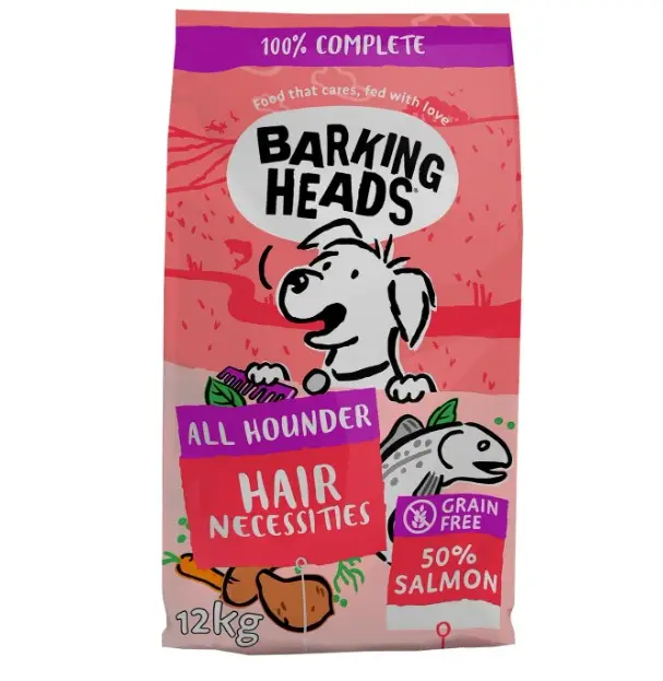 Корм сухой для взрослых собак Barking Heads SALMON ALL HOUNDER HAIR NECESSITIES с лососем 12 кг (24680905)