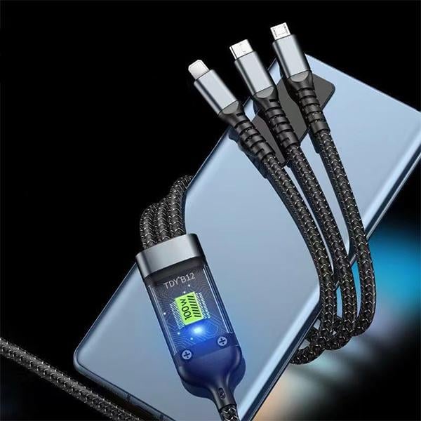 Кабель для зарядки телефонов USB/Type-C/Lightning с быстрой зарядкой 1,2 м (C01274) - фото 4 Кабель для зарядки телефонов USB/Type-C/Lightning с быстрой зарядкой 1,2 м (C01274) - фото 4