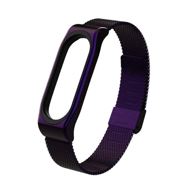 Ремешок MiJobs металлический миланская петля для Xiaomi Mi Band 5/4/3 Фиолетовый (1635P)