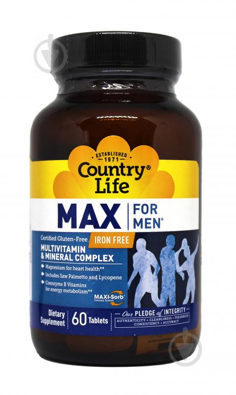 Мультивитамины и минералы для мужчин Country Life Max for Men 60 таблеток