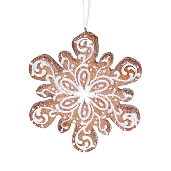 Новогодняя подвеска Пряниковая снежинка 10 см (13582)