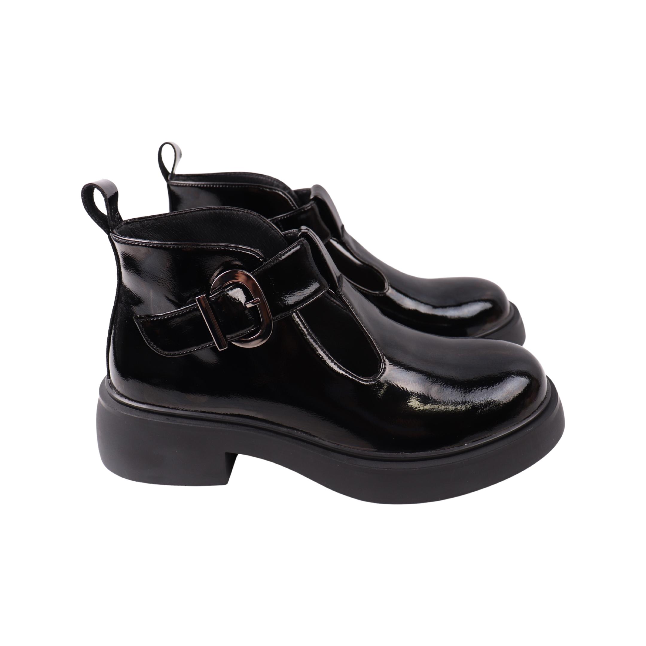 Ботинки женские Melanda натуральная лакированная кожа р. 36 Черный (222-23DHC)