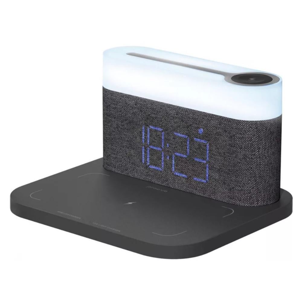 Лампа с беспроводной зарядкой Proove с часами и будильником Лампа с беспроводной зарядкой Proove с часами и будильником