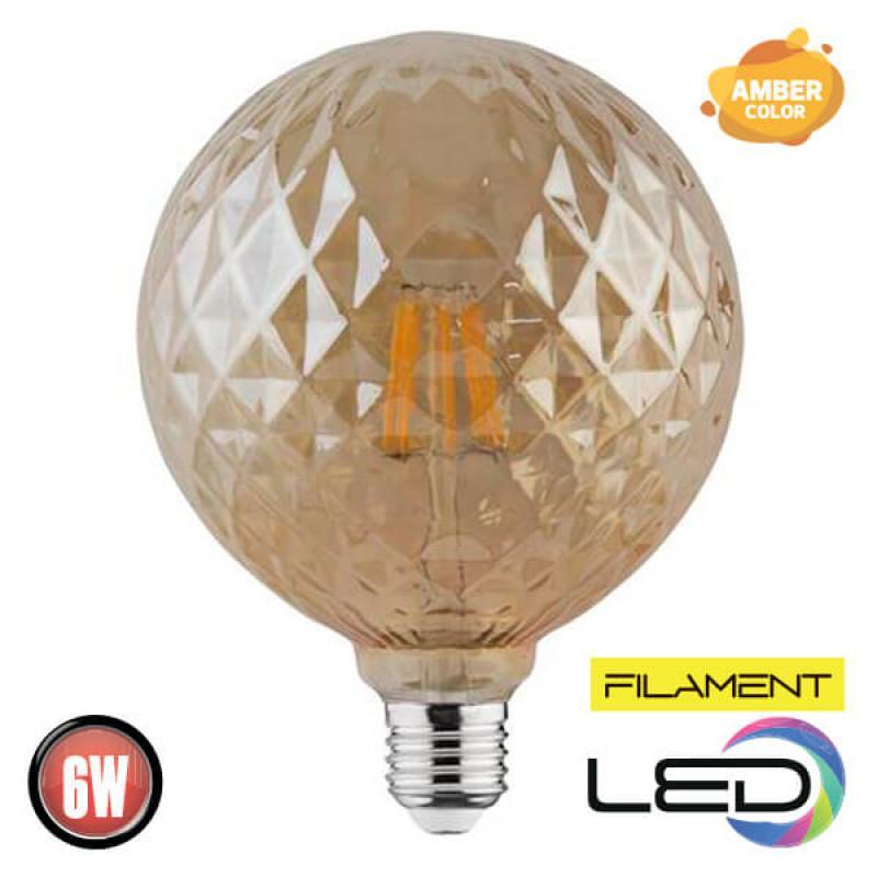 Лампа светодиодная (ретро) Horoz Electric RUSTIC TWIST-6 6W Filament led 2200К E27 - фото 2