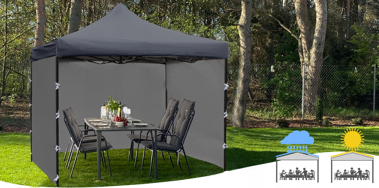 Павильон садовый Maltec 3 стены 3х3 м Серый (2166763814) - фото 5 Павильон садовый Maltec 3 стены 3х3 м Серый (2166763814) - фото 5