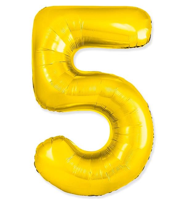 Кулька Цифра 5 Slim 1 м Золотий (1356192)