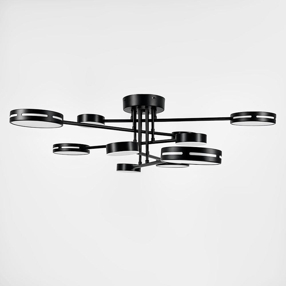Люстра стельова на 5/5 світлових кругів Ø 90 см Чорний (77031/5/5 BK) - фото 2