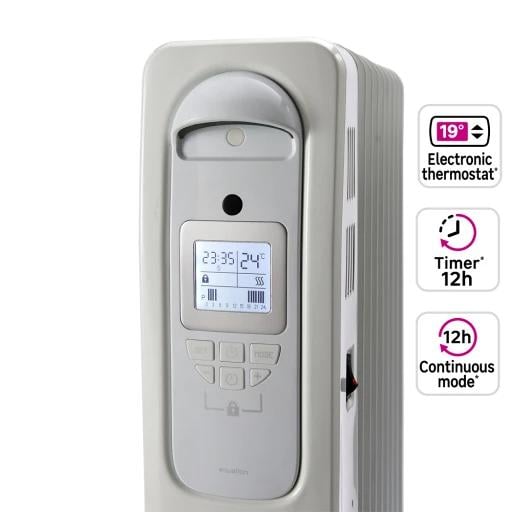 Масляный обогреватель с дисплеем/пультом ДУ и таймером 2000 Вт 9 секций - фото 2 Масляный обогреватель с дисплеем/пультом ДУ и таймером 2000 Вт 9 секций - фото 2