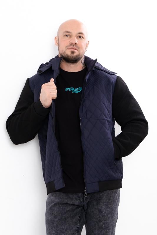 Куртка демісезонна чоловіча з відстібним капюшоном та кишенями Носи Своє XXL Темно-синій (14282) - фото 3 Куртка демісезонна чоловіча з відстібним капюшоном та кишенями Носи Своє XXL Темно-синій (14282) - фото 3