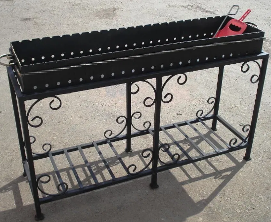 Мангал на 20 шампурів з дровницею і перегородкою 4 мм - фото 2 Мангал на 20 шампурів з дровницею і перегородкою 4 мм - фото 2