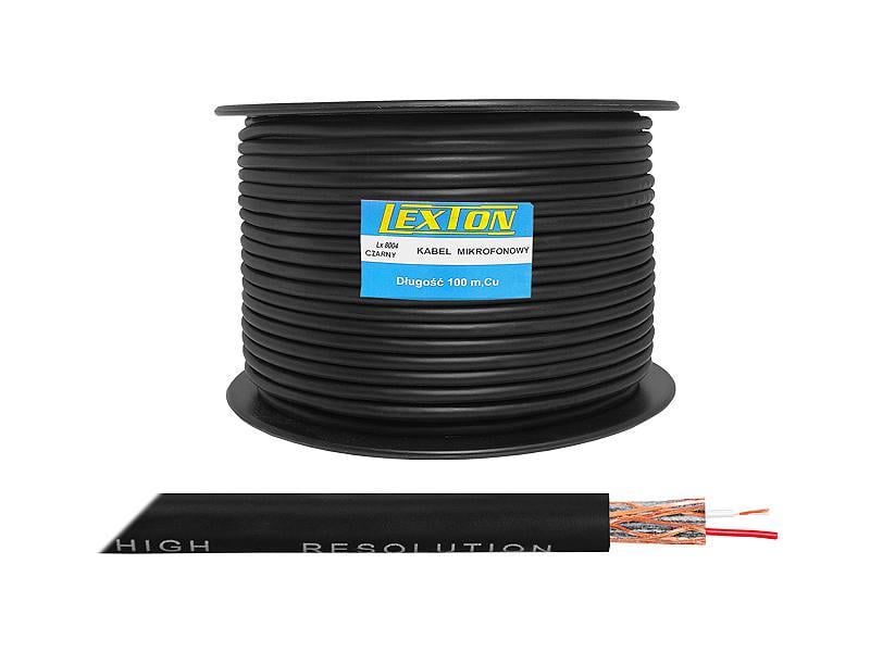 Кабель мікрофонний Lexton 2-жильний 6,0 мм Сu Чорний (LX8004B)