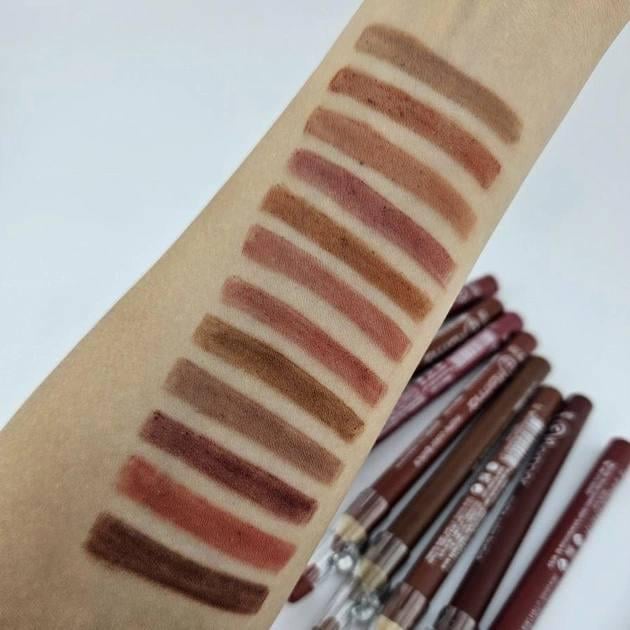 Набір нюдових олівців для губ Flormar з точилкою Waterproof lipstick pencils 12 шт. - фото 3