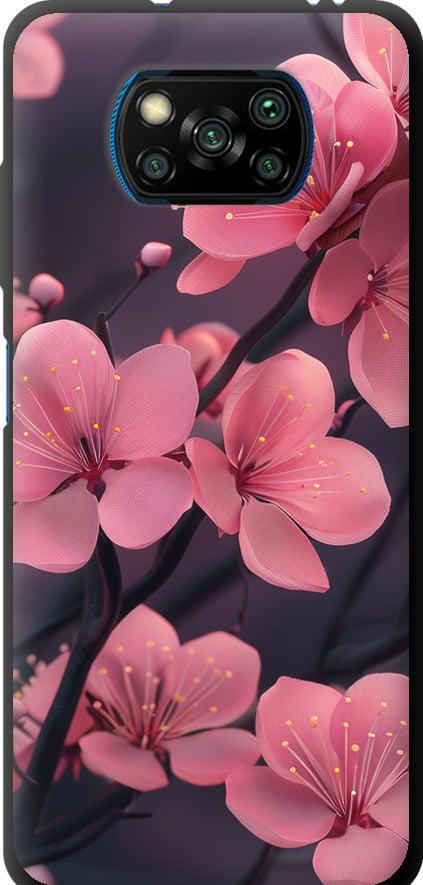 Чехол на Xiaomi Poco X3 Пурпурная сакура (6075b-2073-42517)