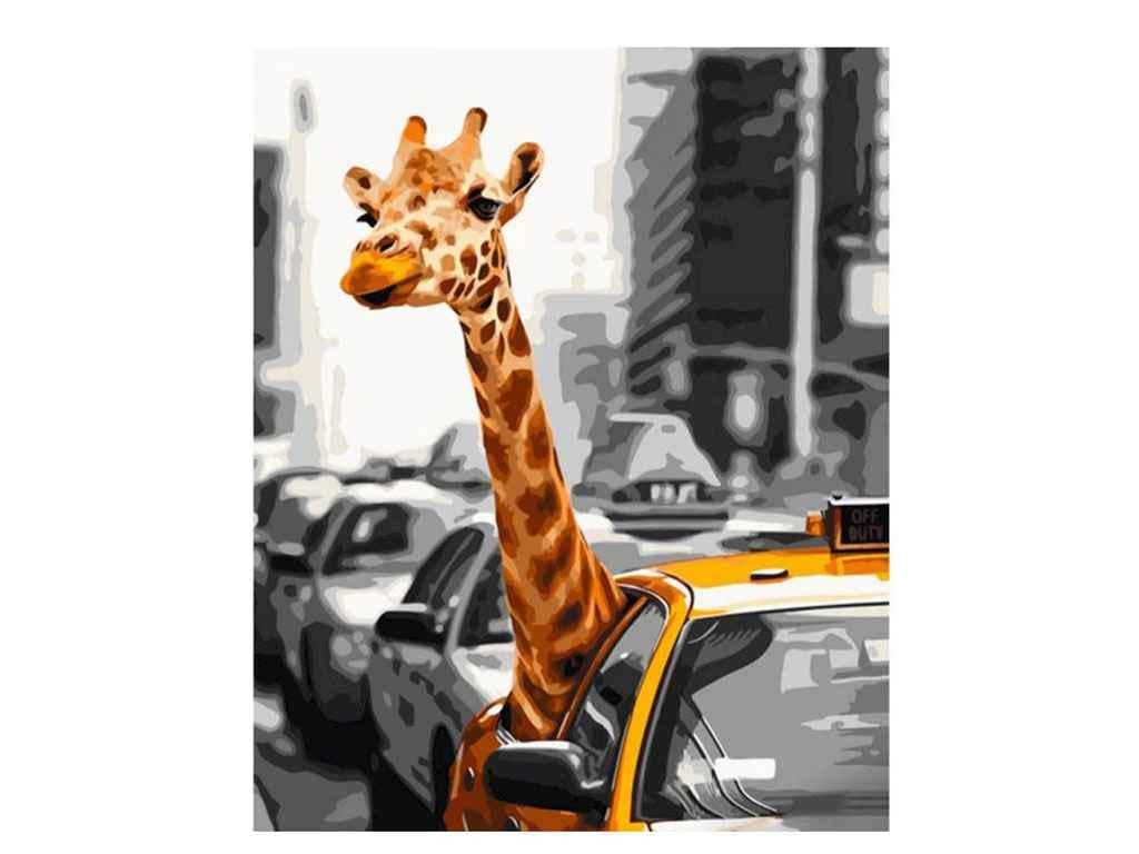 Картина по номерам Strateg Жираф в городе 40х50 см (GS925)