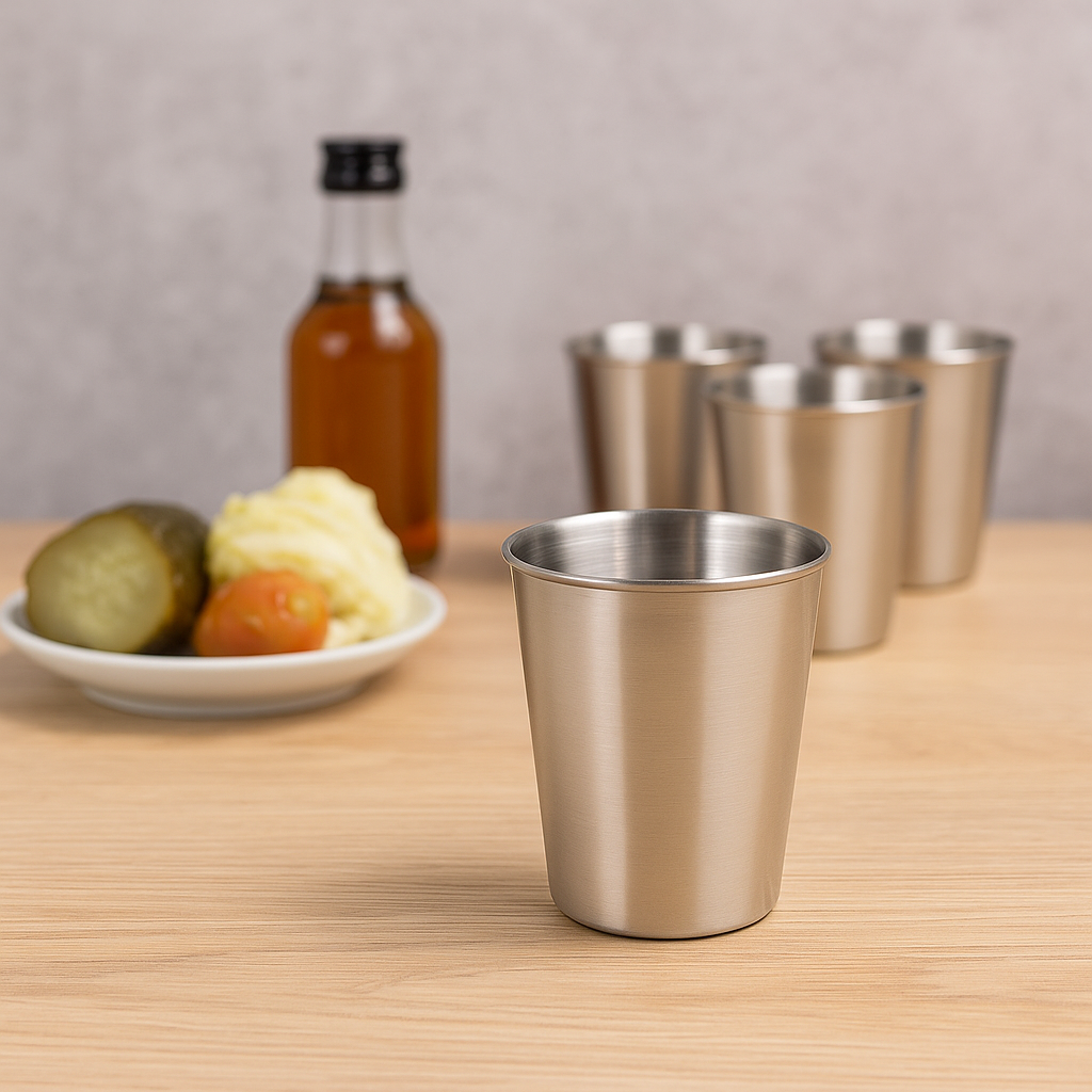 Склянка з нержавіючої сталі 400 мл D 8 см (28957227) - фото 2 Склянка з нержавіючої сталі 400 мл D 8 см (28957227) - фото 2