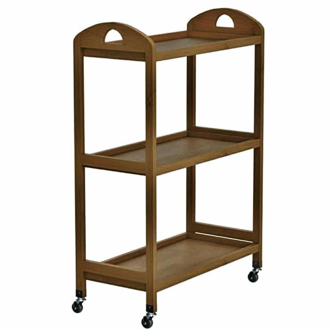 Этажерка для ванной из дерева на колесиках Велесон Корица (АБТ-010233)