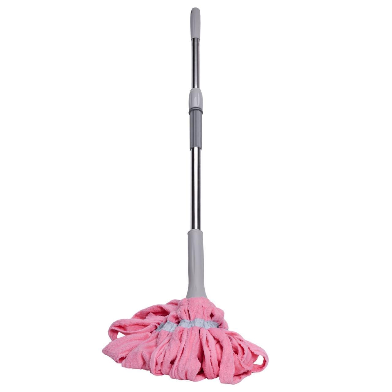 Швабра телескопическая для мытья пола с самоотжимом Розовый (A-035230) Швабра телескопическая для мытья пола с самоотжимом Розовый (A-035230)