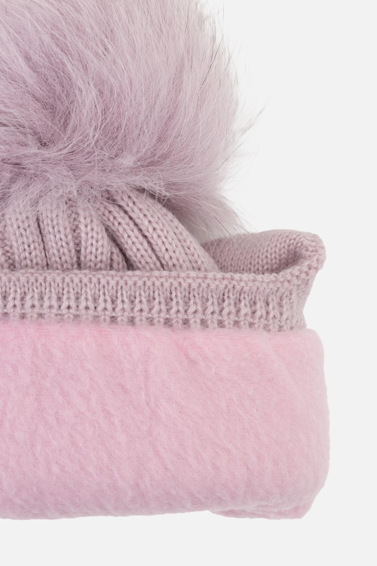 Шапка для девочки 42-44 см Сиреневый (ЦБ-00263340) - фото 3 Шапка для девочки 42-44 см Сиреневый (ЦБ-00263340) - фото 3