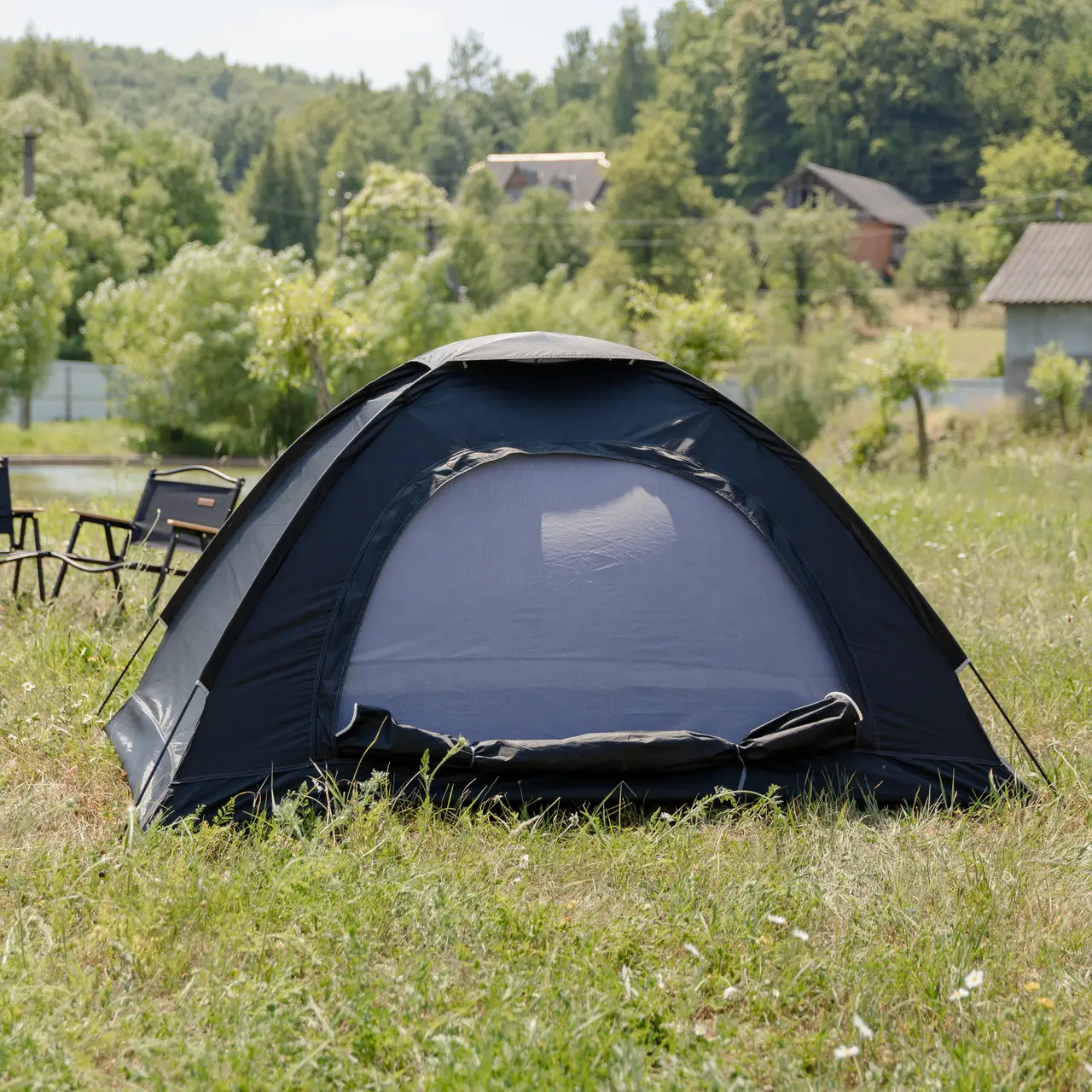Палатка туристическая 2-местная 200х150х120 см Черный (bb647d40) - фото 9