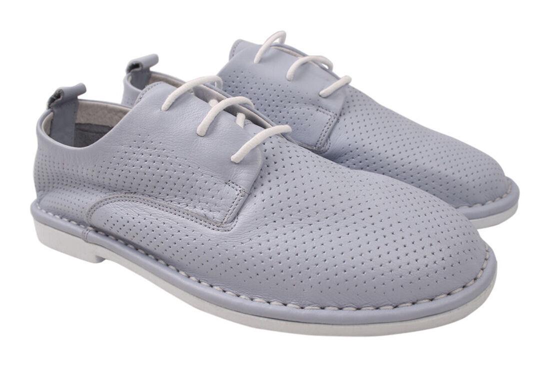 Туфли женские Sattini из кожи на низком ходу на шнуровке р. 38 Лавандовый (147-20LTCP)