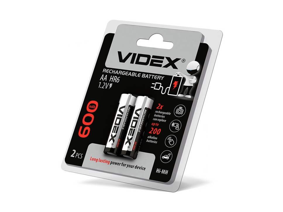 Аккумулятор Videx AA/HR6 600 mAh double blister 2 шт.