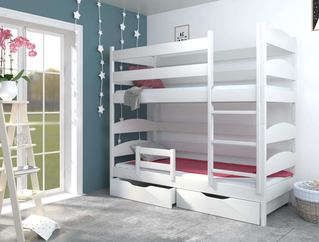 Кровать двухуровневая Luna mebli Лакки 70x140 см Белый (43628)