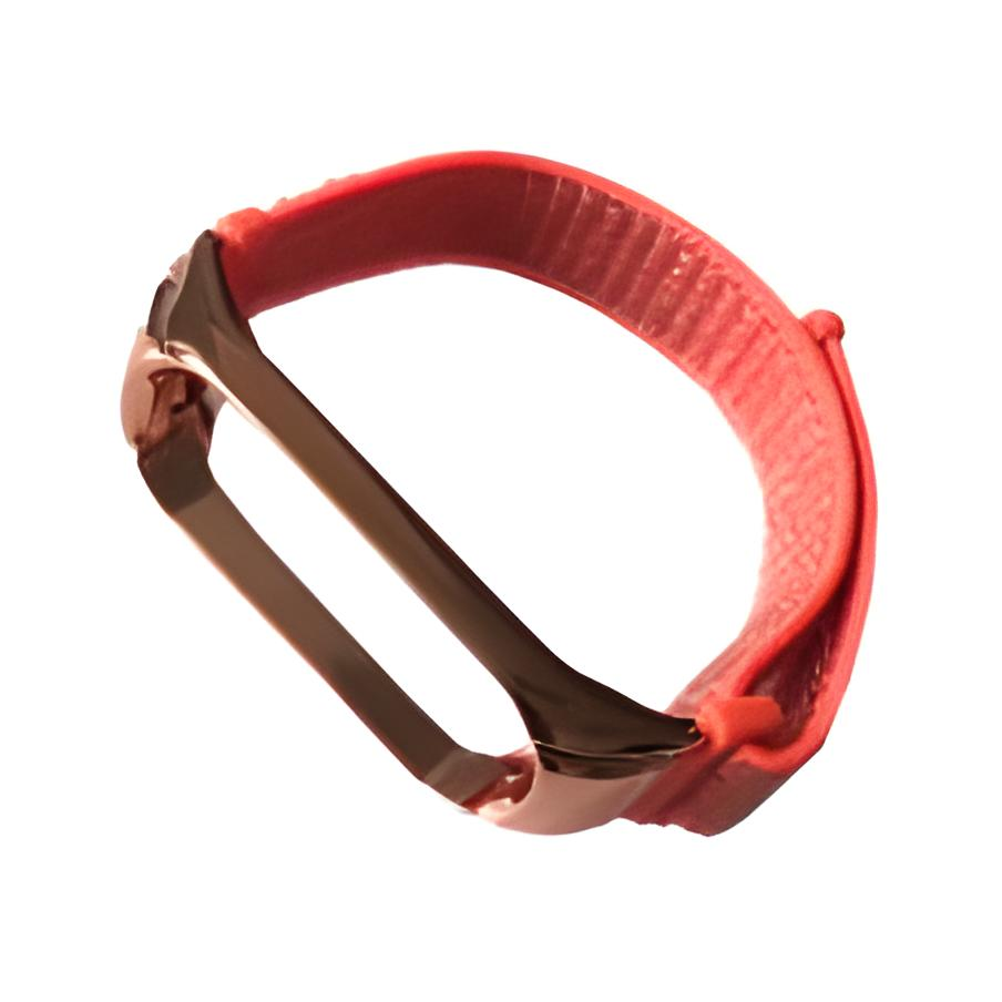 Ремешок для фитнес браслета Xiaomi Mi Band 3 4 Nylon Sport Pink/Orange