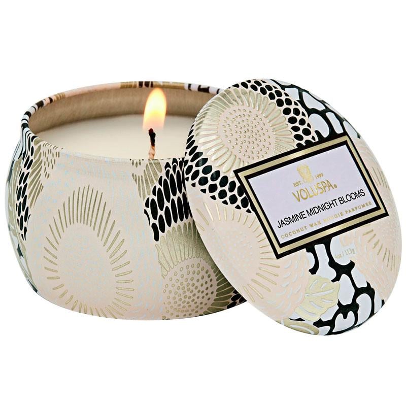 Свеча ароматическая Voluspa Japonica Jasmine Midnight Blooms 113 г металлическая шкатулка (111004518)