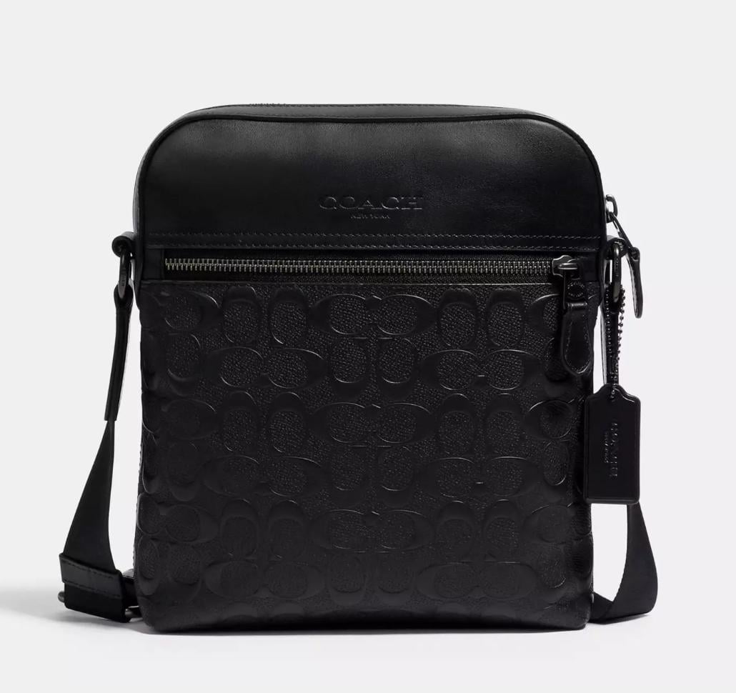Сумка чоловіча Coach Houston Flight Bag In Signature Leather 4009 Чорний (2881900413)