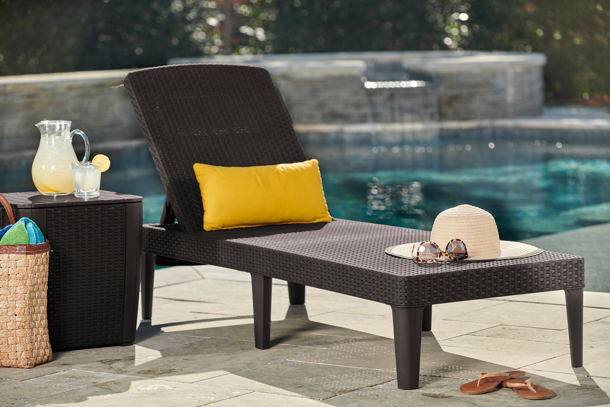 Шезлонг пластиковий Keter Jaipur sun lounger Коричневий (237958) - фото 2