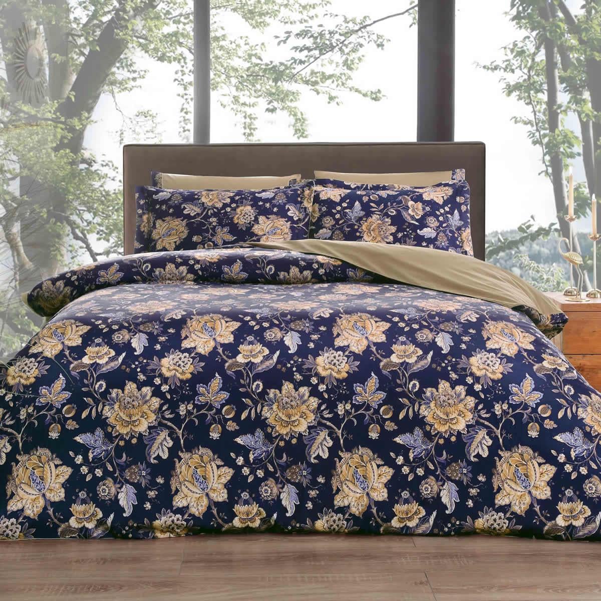 Постельное белье Tivolyo Home Kimono Делюкс сатин/Жатый шелк Евро