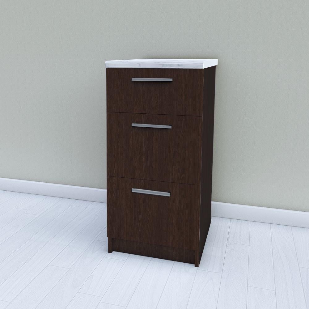 Модуль для кухні нижній 3 висувні шухляди без стільниці 400 мм Венге темний (М25в)